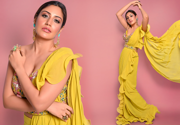 This Citrus Ruffle Saree Donned By Actress Surbhi Deserves A Place In Your Festive Wardrobe